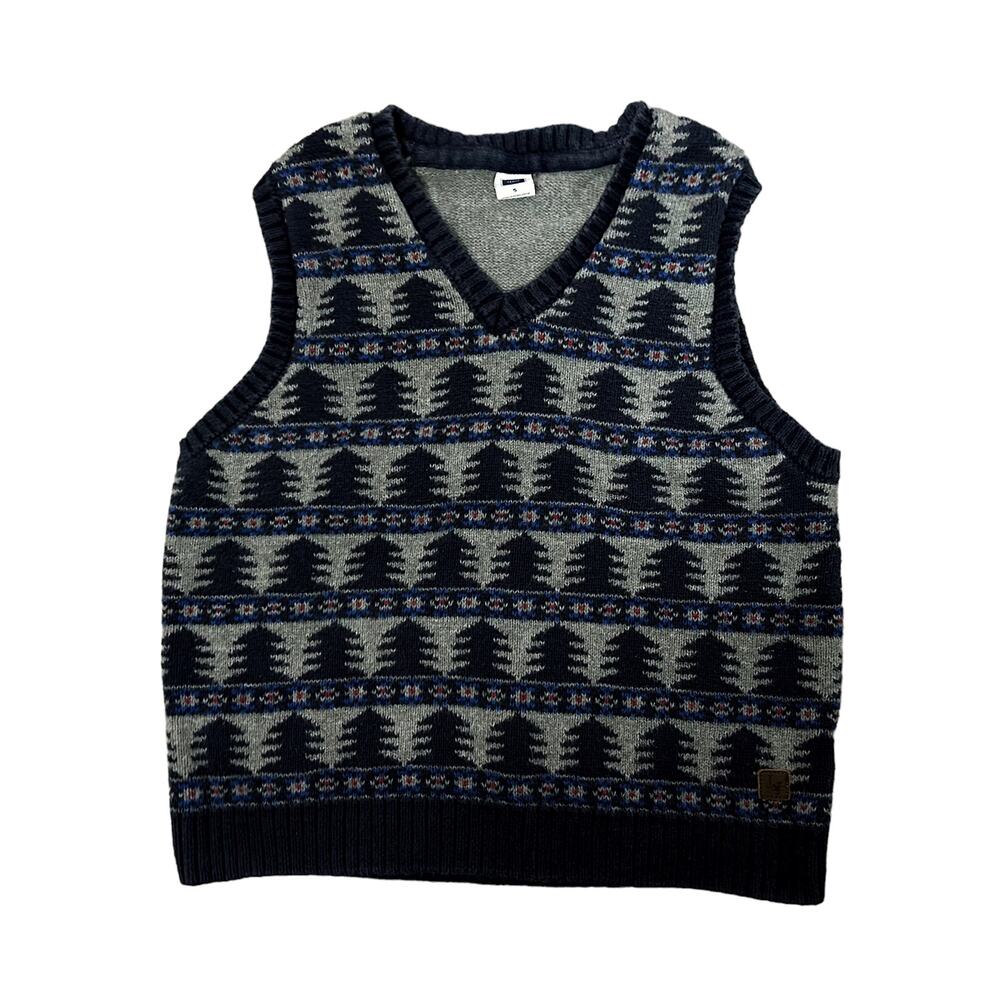 Janie and Jack Geometric Blue Gray V-Neck Sweater Vest Boys Size 5